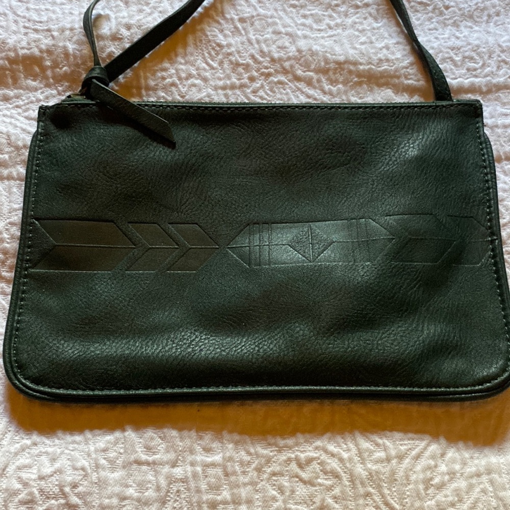 Forest green leather crossbody bag